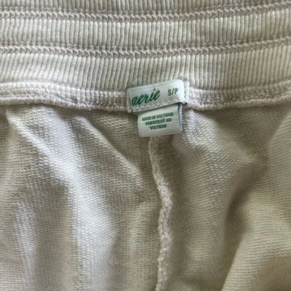 aerie sunwashed desert sweatpants s jogger ivory off white cream soft pockets - Picture 3 of 5